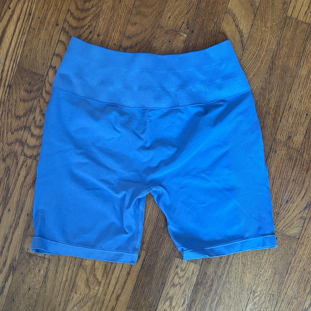 High-Waist Women's Bike Shorts in Bright Blue